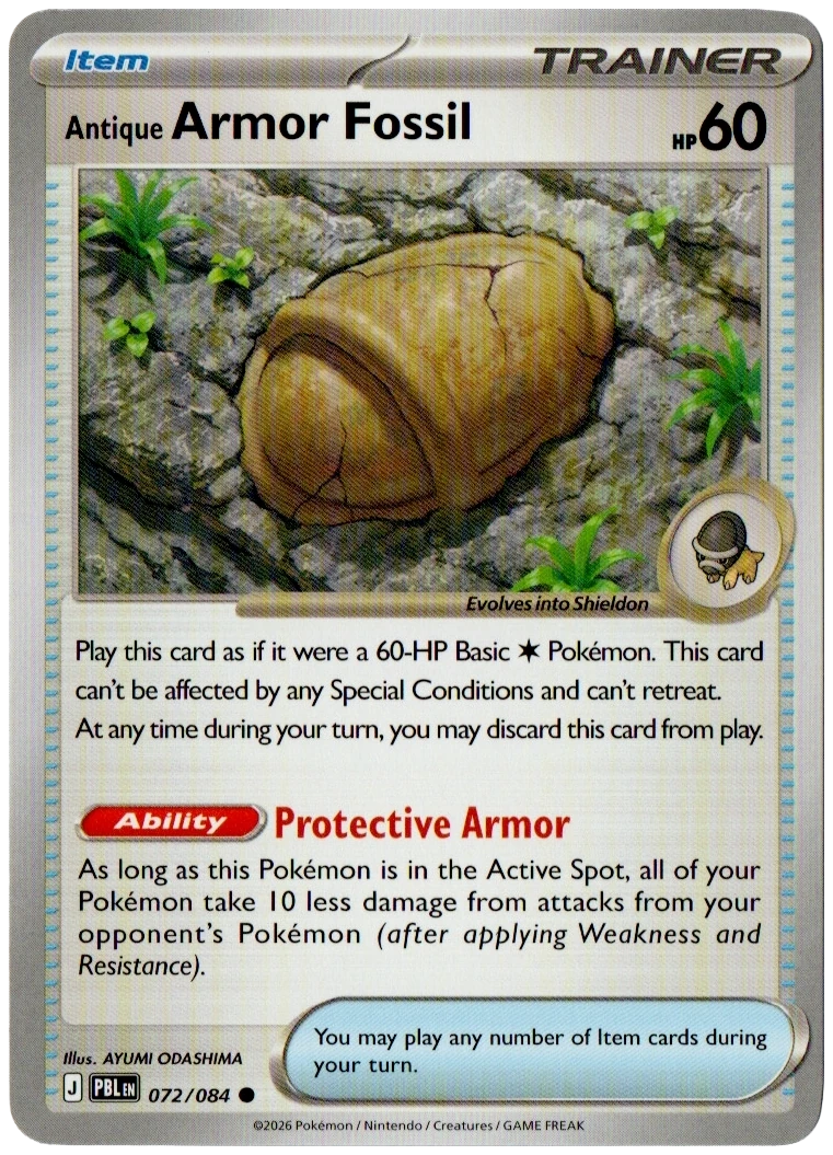 Antique Armor Fossil 072/084 from Pitch Black — Non-Holo, seller photograph