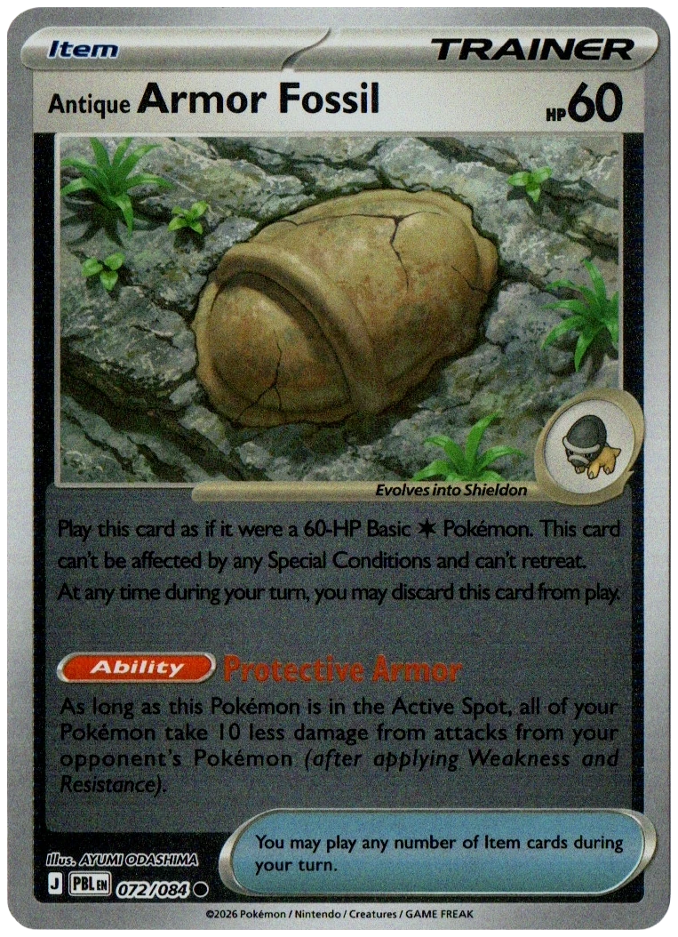 Antique Armor Fossil 072/084 from Pitch Black — Reverse Holo, seller photograph