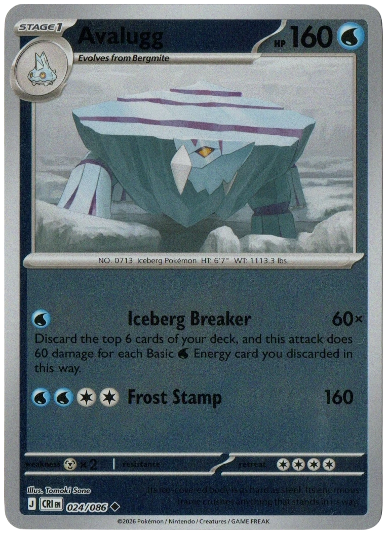Avalugg 024/086 from Chaos Rising — Reverse Holo, seller photograph