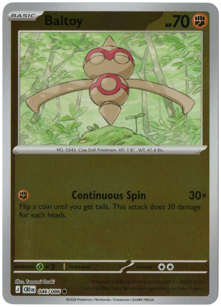 Baltoy 046/086 from Chaos Rising — Reverse Holo, seller photograph