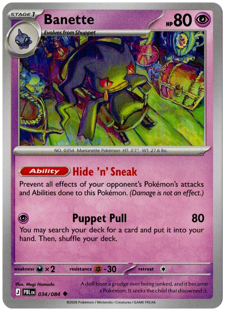 Banette 034/084 from Pitch Black — Non-Holo, seller photograph
