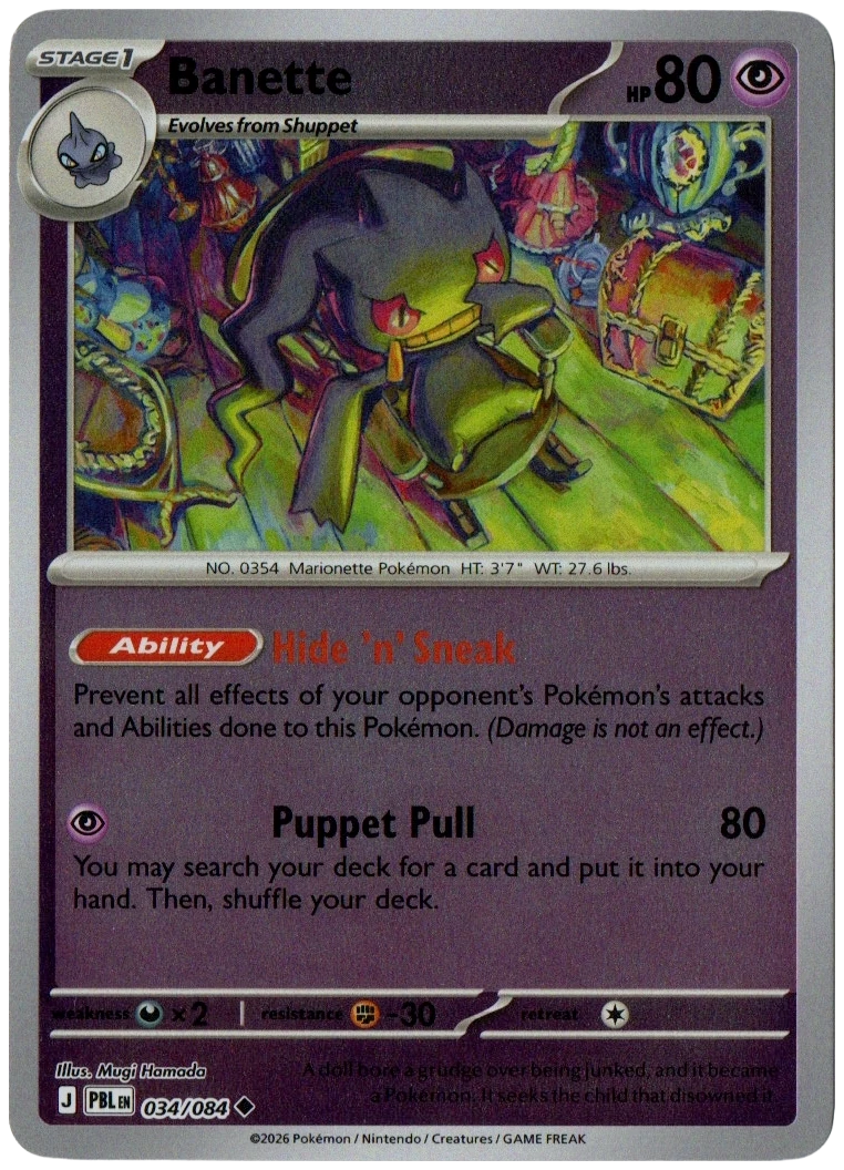 Banette 034/084 from Pitch Black — Reverse Holo, seller photograph