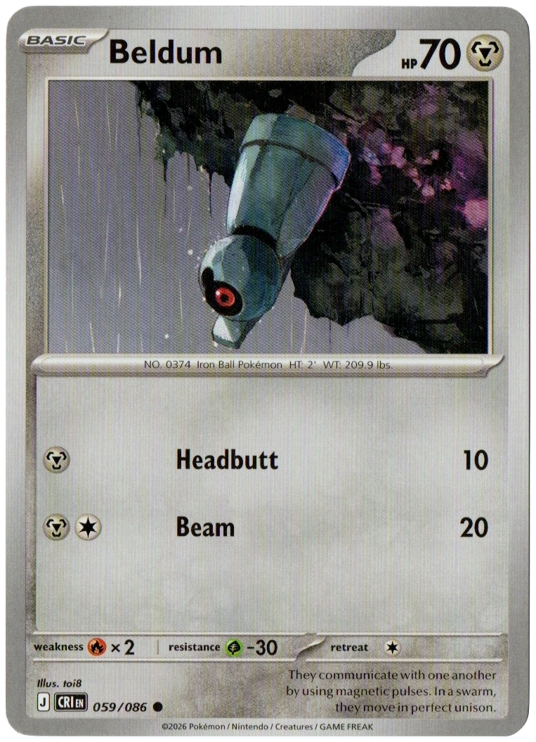 Beldum 059/086 from Chaos Rising — Non-Holo, seller photograph