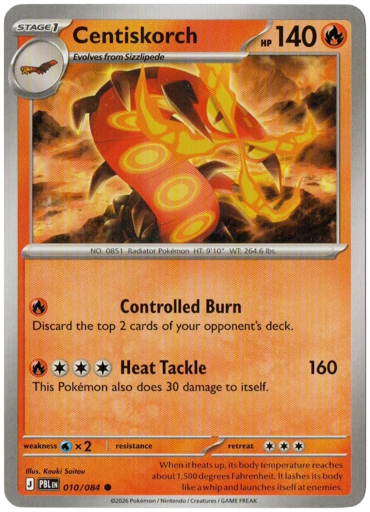 Centiskorch 010/084 from Pitch Black — Non-Holo, seller photograph