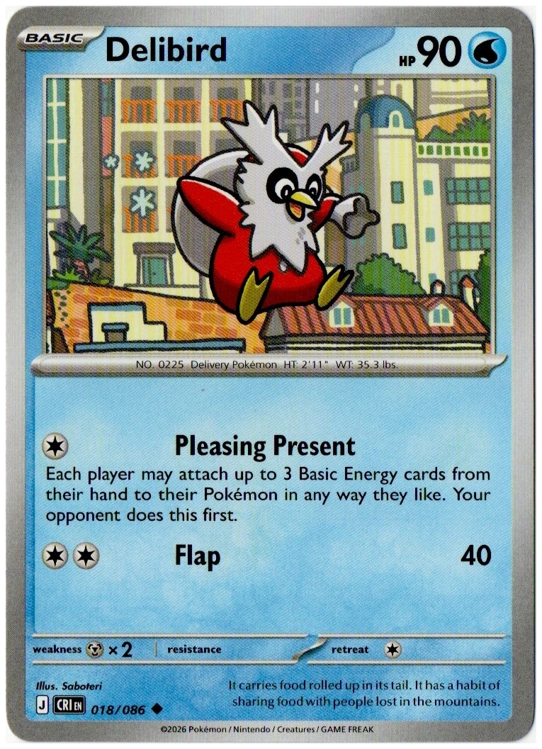 Delibird 018/086 from Chaos Rising — Non-Holo, seller photograph