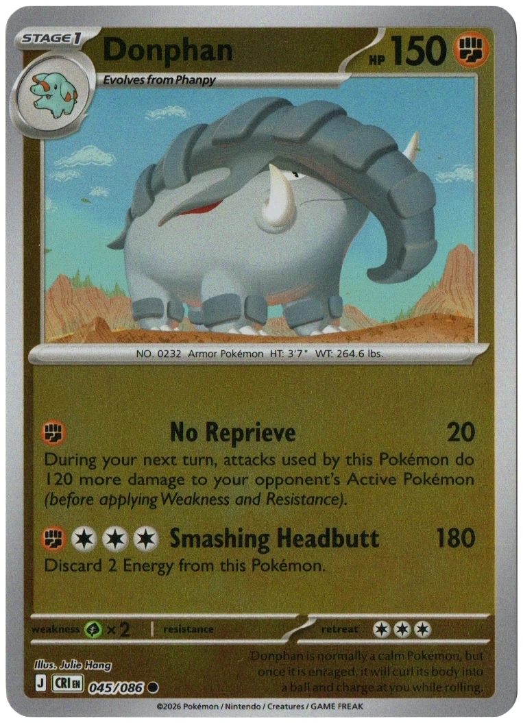 Donphan 045/086 from Chaos Rising — Reverse Holo, seller photograph