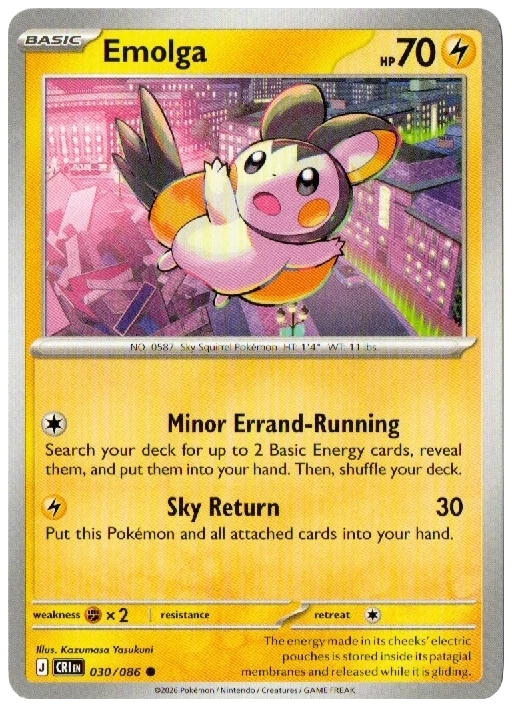 Emolga 030/086 from Chaos Rising — Non-Holo, seller photograph