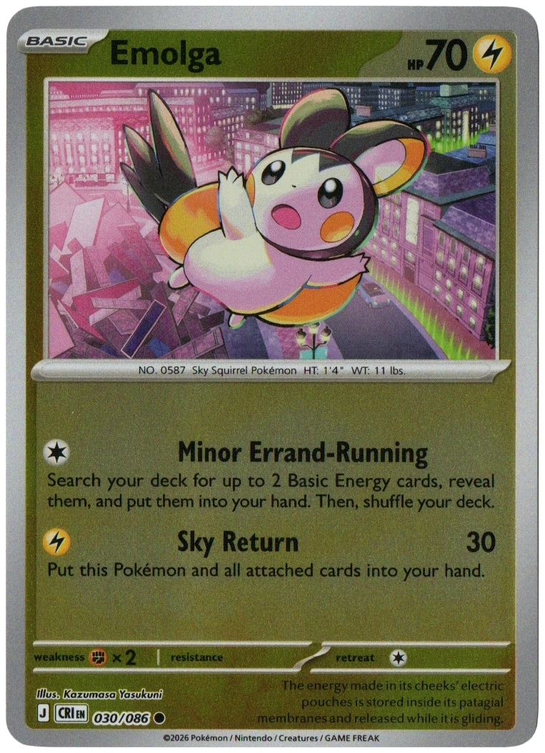 Emolga 030/086 from Chaos Rising — Reverse Holo, seller photograph