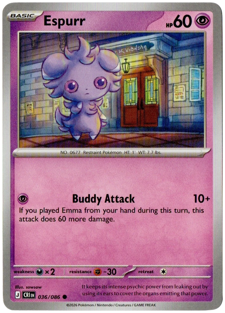 Espurr 036/086 from Chaos Rising — Non-Holo, seller photograph