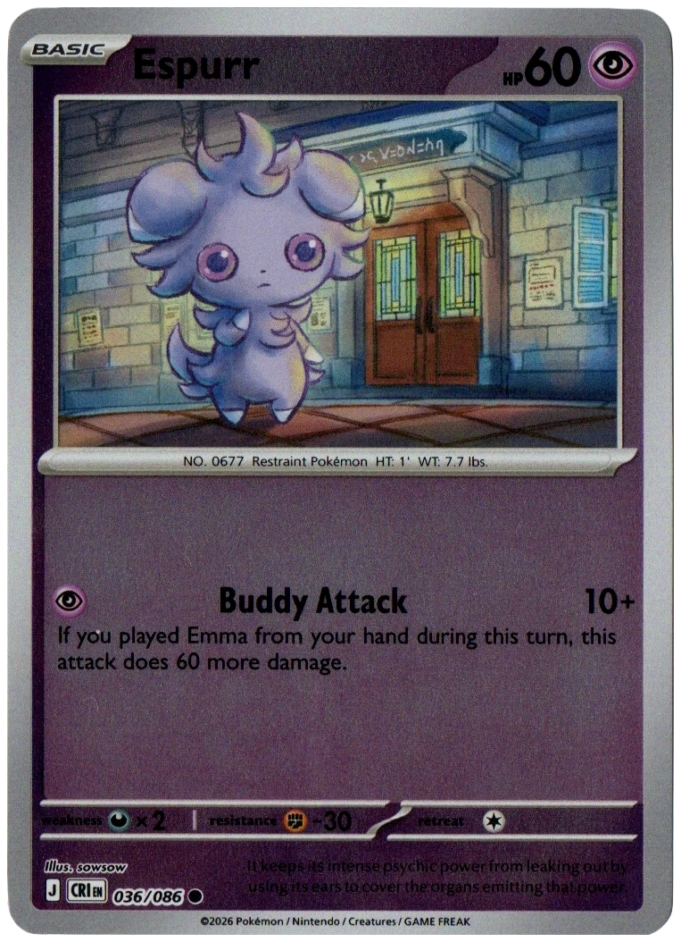 Espurr 036/086 from Chaos Rising — Reverse Holo, seller photograph