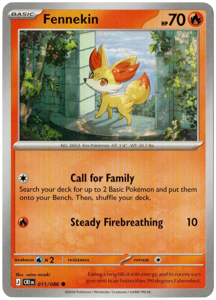 Fennekin 011/086 from Chaos Rising — Non-Holo, seller photograph