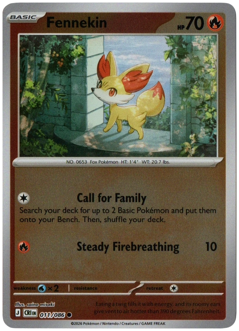 Fennekin 011/086 from Chaos Rising — Reverse Holo, seller photograph