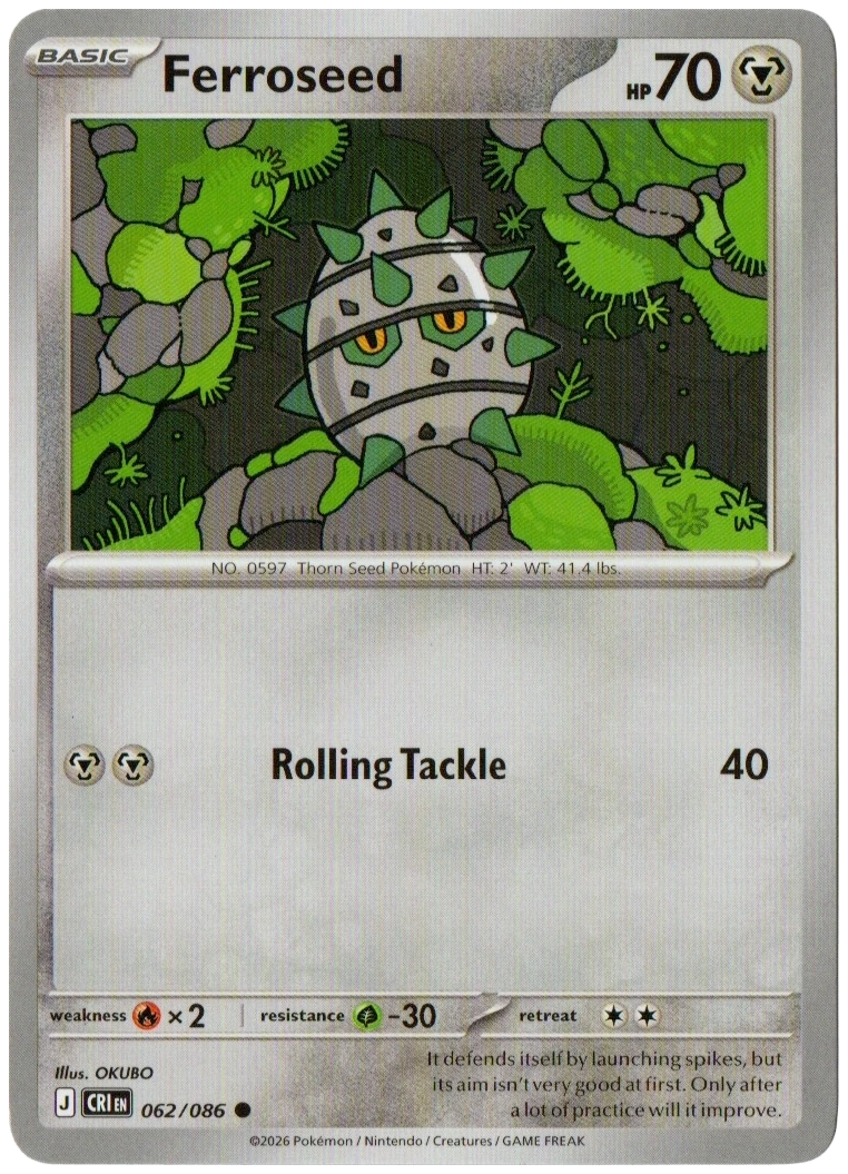 Ferroseed 062/086 from Chaos Rising — Non-Holo, seller photograph