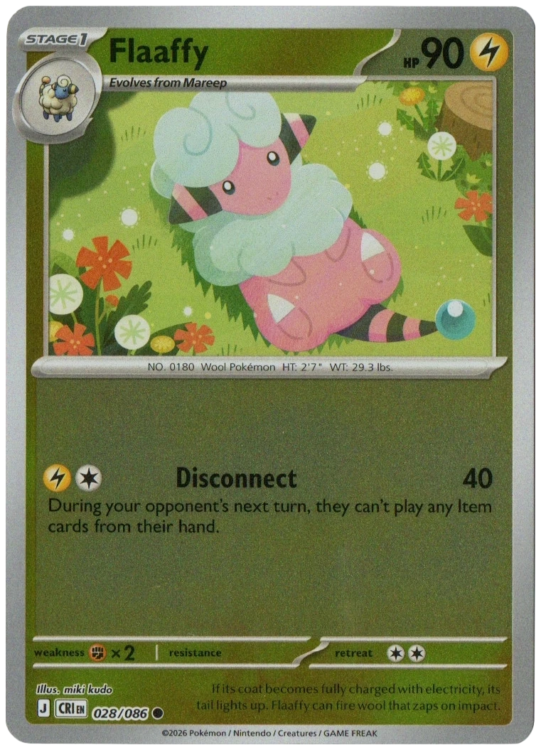 Flaaffy 028/086 from Chaos Rising — Reverse Holo, seller photograph