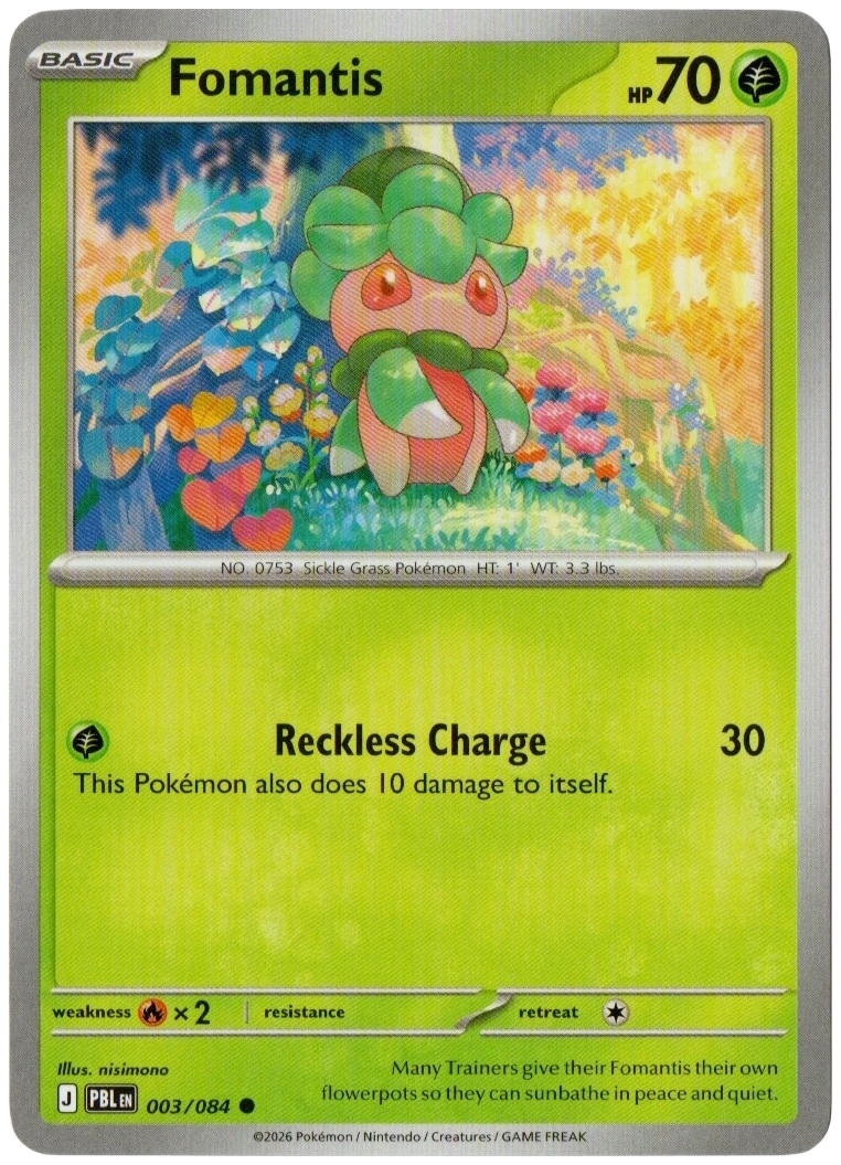 Fomantis 003/084 from Pitch Black — Non-Holo, seller photograph