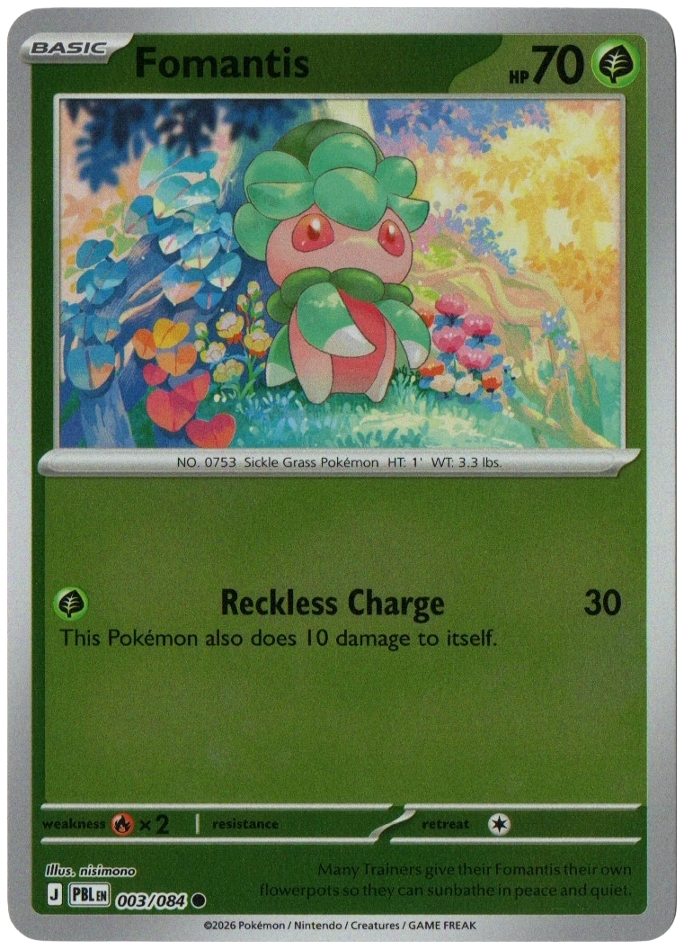 Fomantis 003/084 from Pitch Black — Reverse Holo, seller photograph