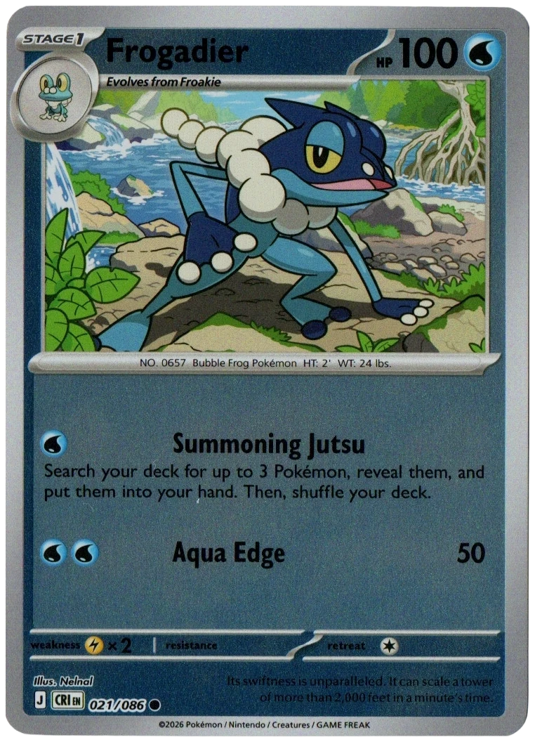 Frogadier 021/086 from Chaos Rising — Reverse Holo, seller photograph
