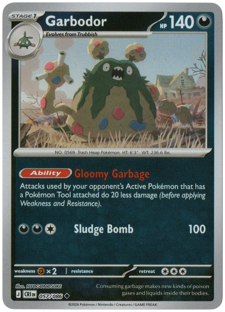 Garbodor 057/086 from Chaos Rising — Reverse Holo, seller photograph