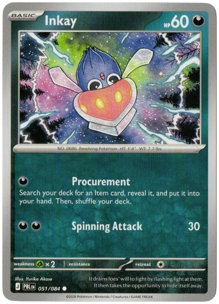 Inkay 051/084 from Pitch Black — Non-Holo, seller photograph