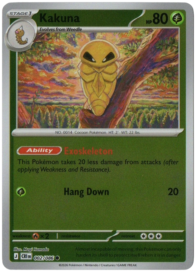 Kakuna 002/086 from Chaos Rising — Reverse Holo, seller photograph