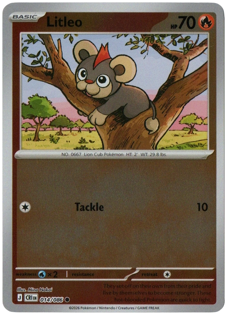 Litleo 014/086 from Chaos Rising — Reverse Holo, seller photograph