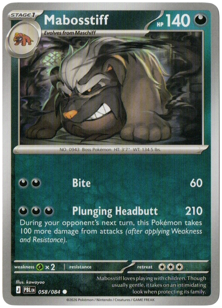 Mabosstiff 058/084 from Pitch Black — Non-Holo, seller photograph