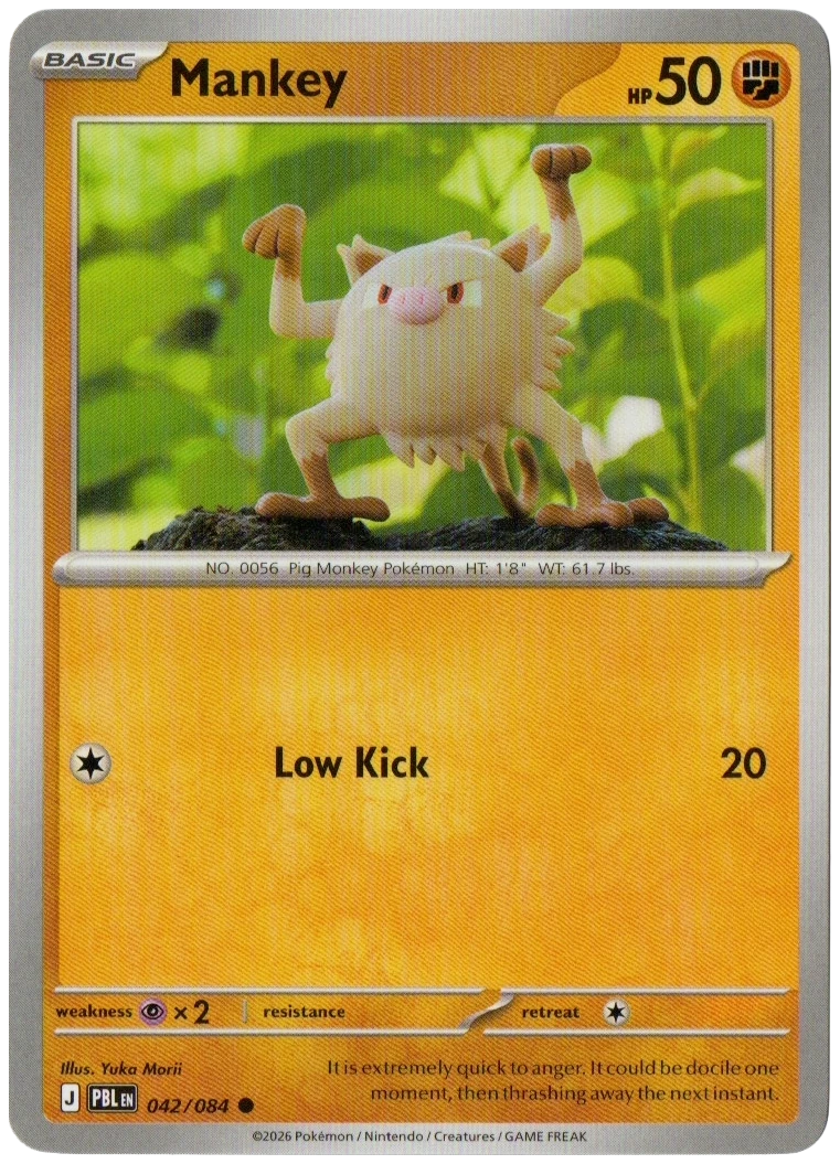 Mankey 042/084 from Pitch Black — Non-Holo, seller photograph