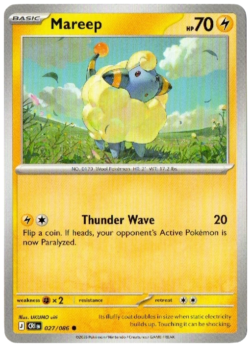 Mareep 027/086 from Chaos Rising — Non-Holo, seller photograph
