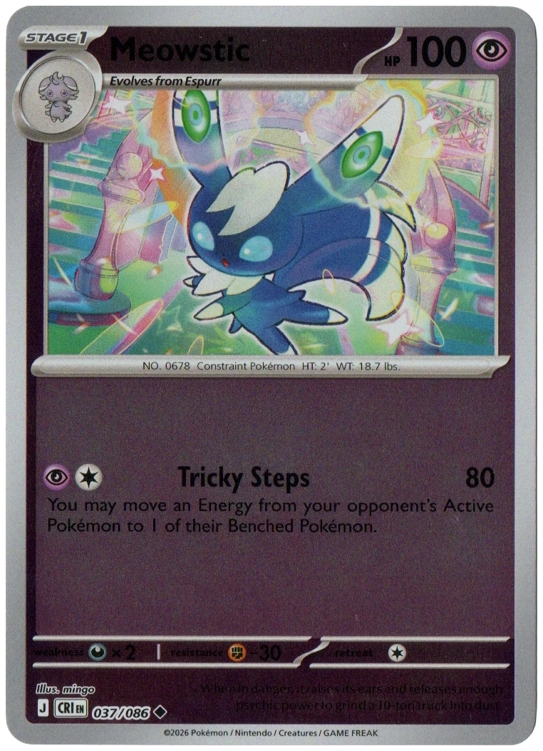 Meowstic 037/086 from Chaos Rising — Reverse Holo, seller photograph