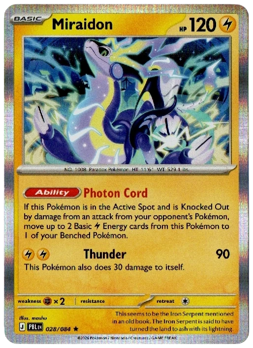 Miraidon 028/084 from Pitch Black — Holo, seller photograph