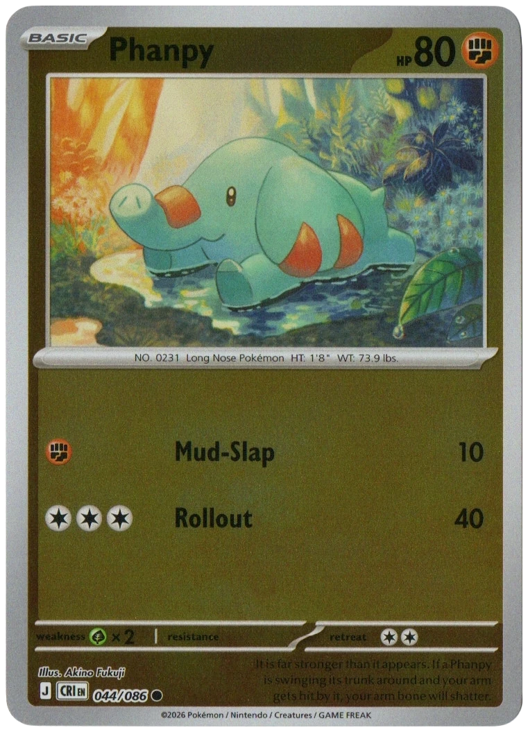 Phanpy 044/086 from Chaos Rising — Reverse Holo, seller photograph