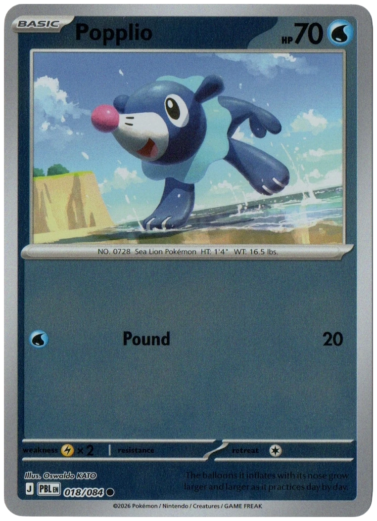 Popplio 018/084 from Pitch Black — Reverse Holo, seller photograph