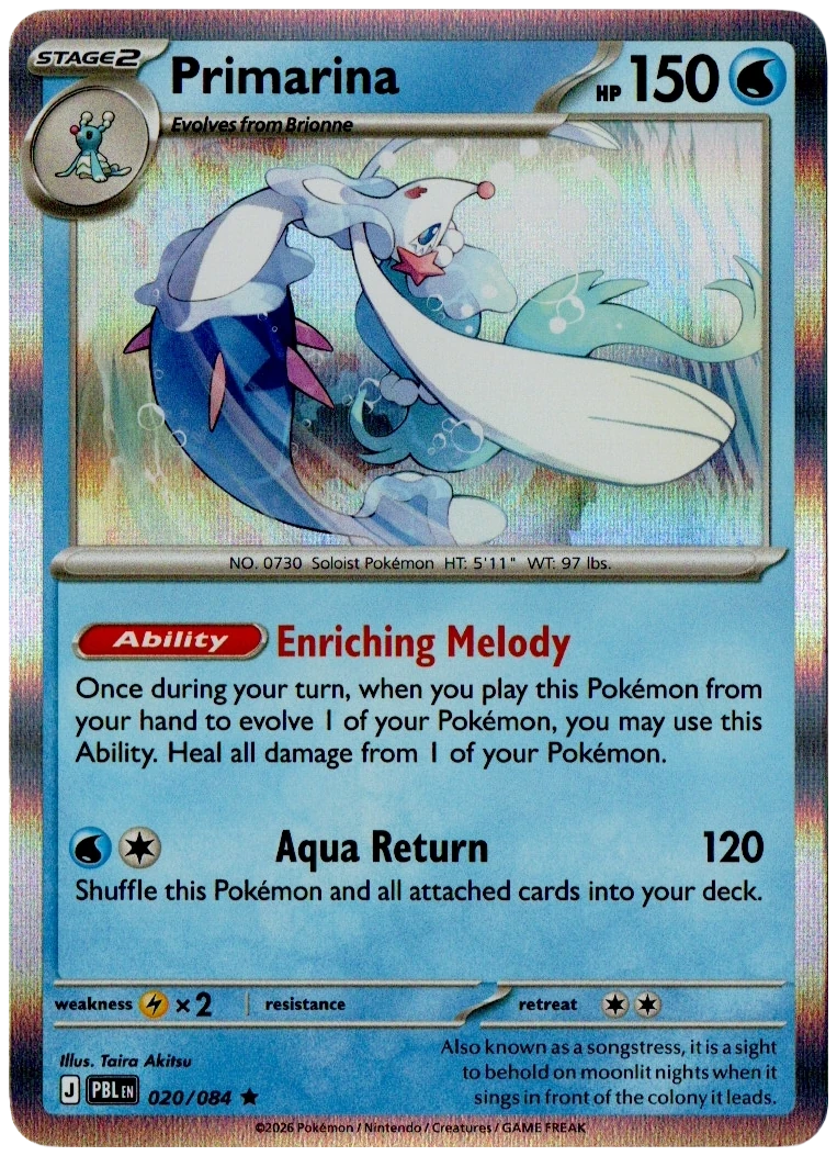 Primarina 020/084 from Pitch Black — Holo, seller photograph