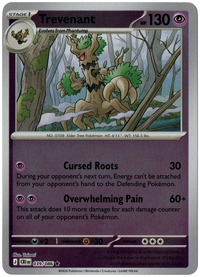 Trevenant 039/086 from Chaos Rising — Reverse Holo, seller photograph