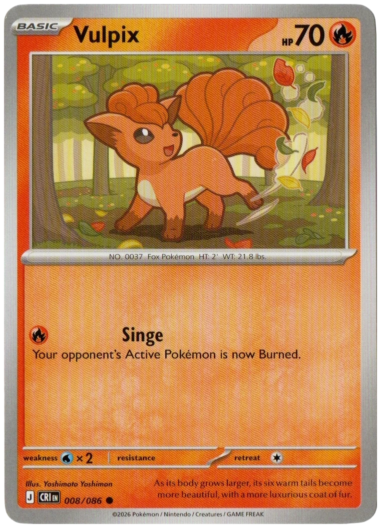 Vulpix 008/086 from Chaos Rising — Non-Holo, seller photograph