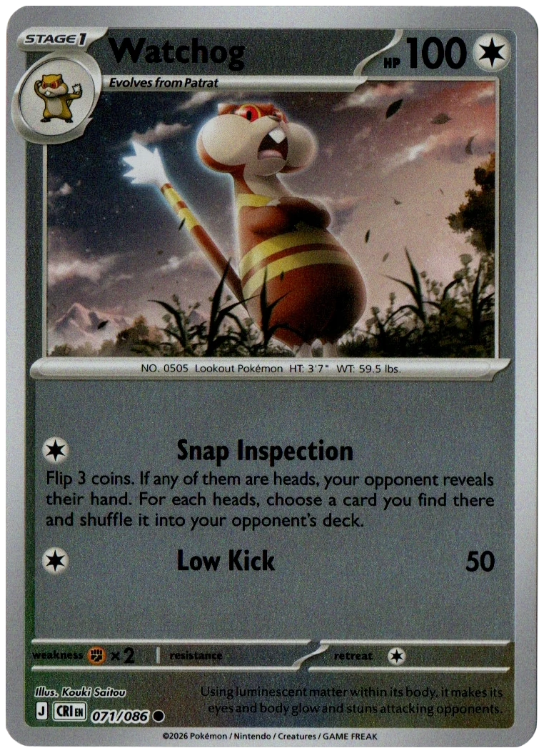 Watchog 071/086 from Chaos Rising — Reverse Holo, seller photograph