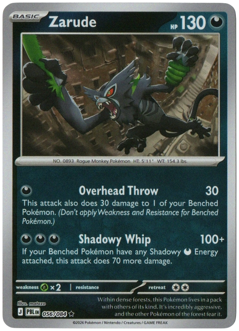 Zarude 056/084 from Pitch Black — Reverse Holo, seller photograph