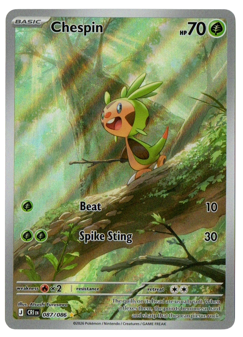 Chespin 087/086 from Chaos Rising — Holo, front photograph