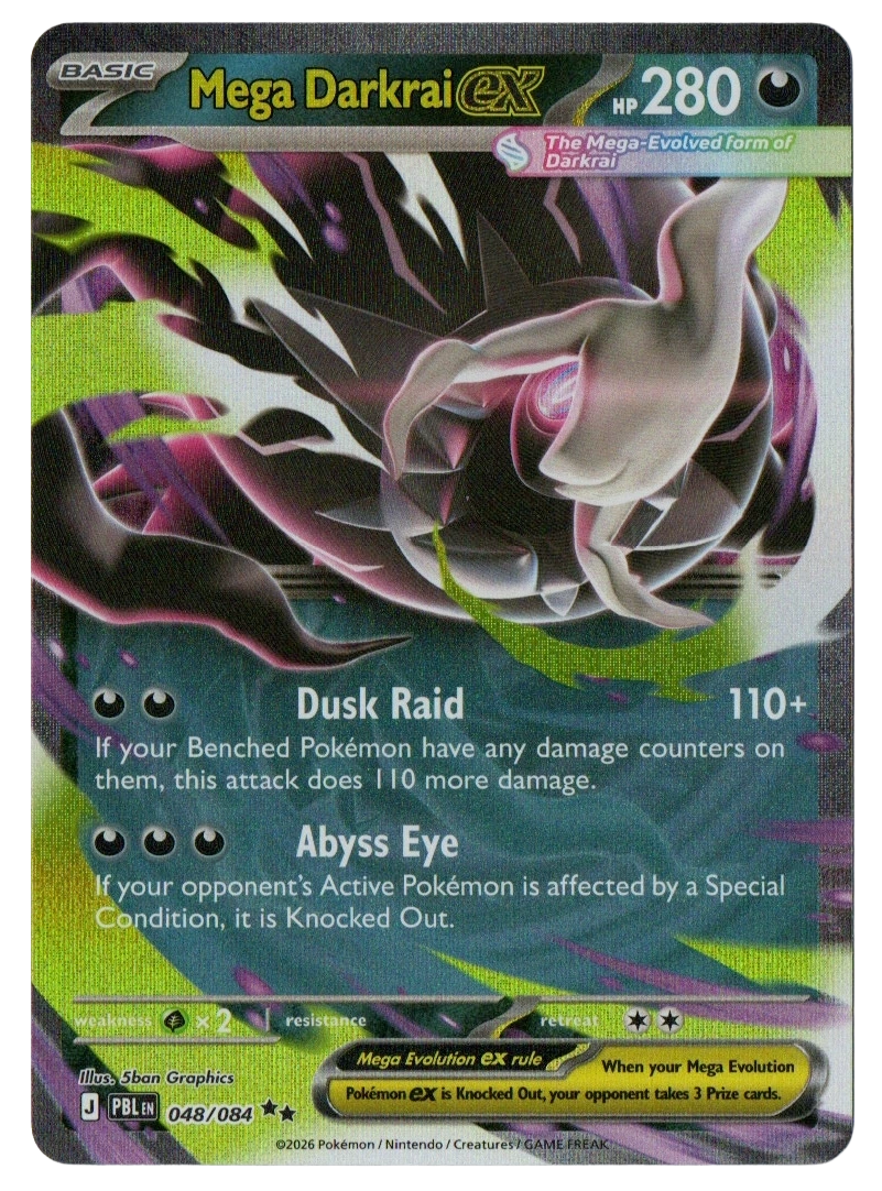 Mega Darkrai ex 048/084 from Pitch Black — Holo, front photograph