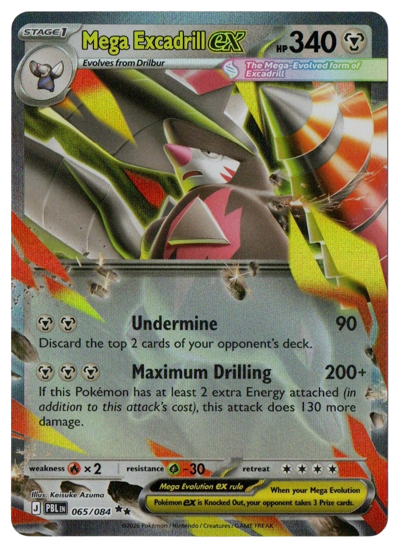 Mega Excadrill ex 065/084 from Pitch Black — Holo, front photograph