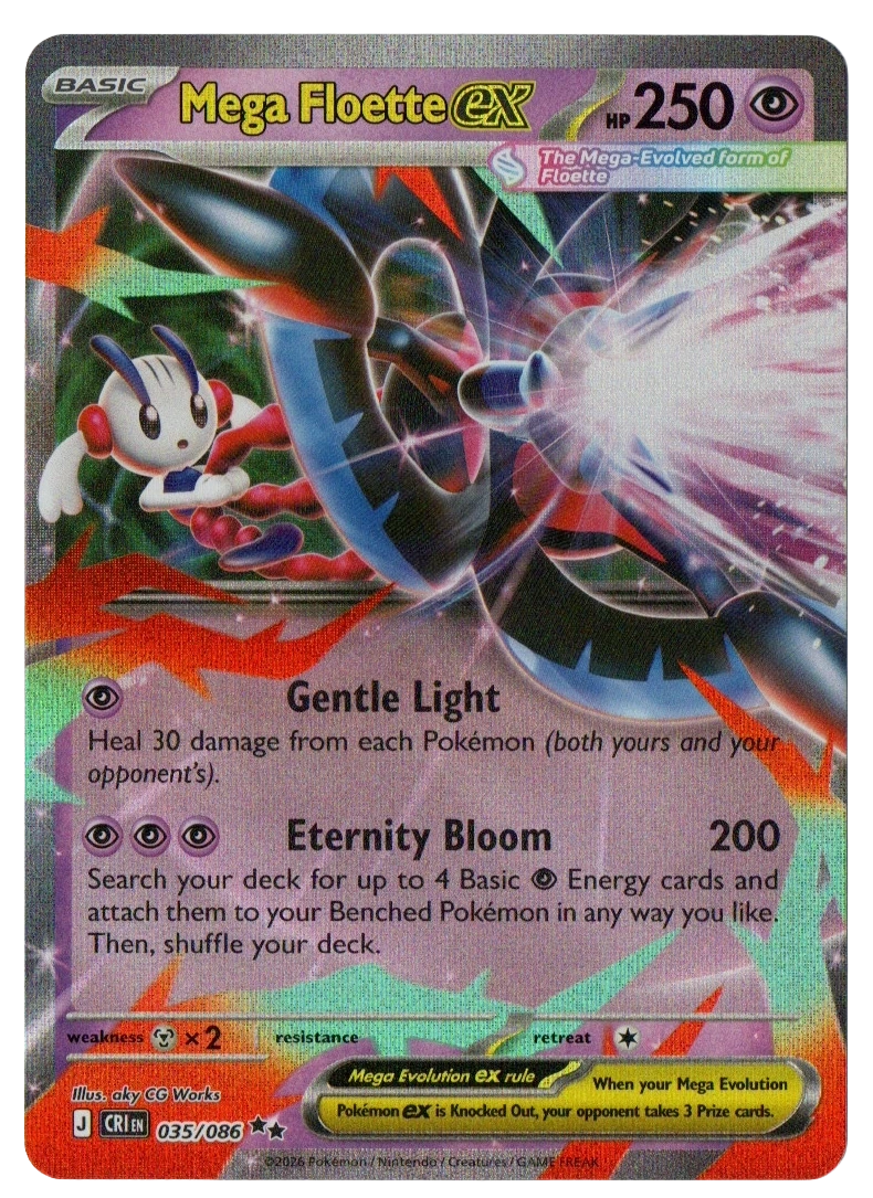 Mega Floette ex 035/086 from Chaos Rising — Holo, front photograph